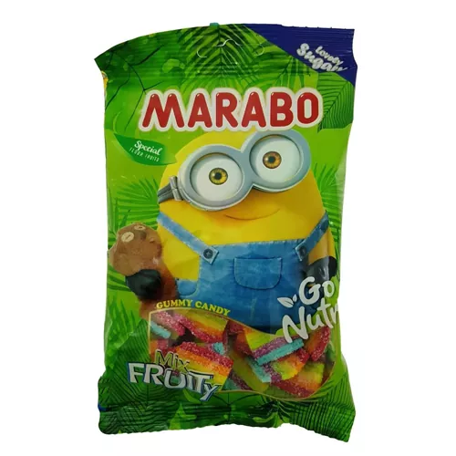 پاستیل میوه پیچی 50گرم مارابو پاستیل میوه پیچی طرح مینیون 50گرم مارابو - تصویر 1