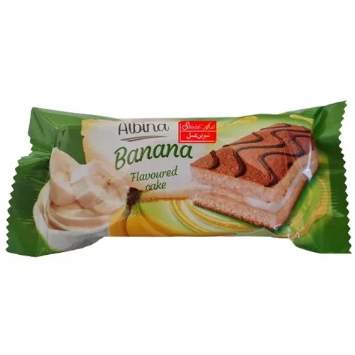 کیک لایه ای کرمدار موزی آلبینا 30گرم شیرین عسل
