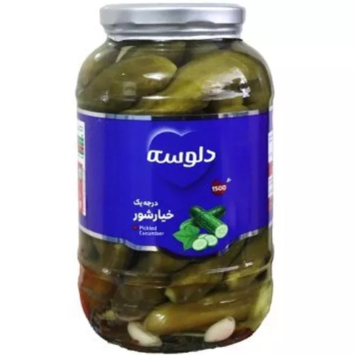 خیار شور درجه یک شیشه ای 1500گرم دلوسه.webp 1 خیار شور درجه یک شیشه ای 1500گرم دلوسه - تصویر 1